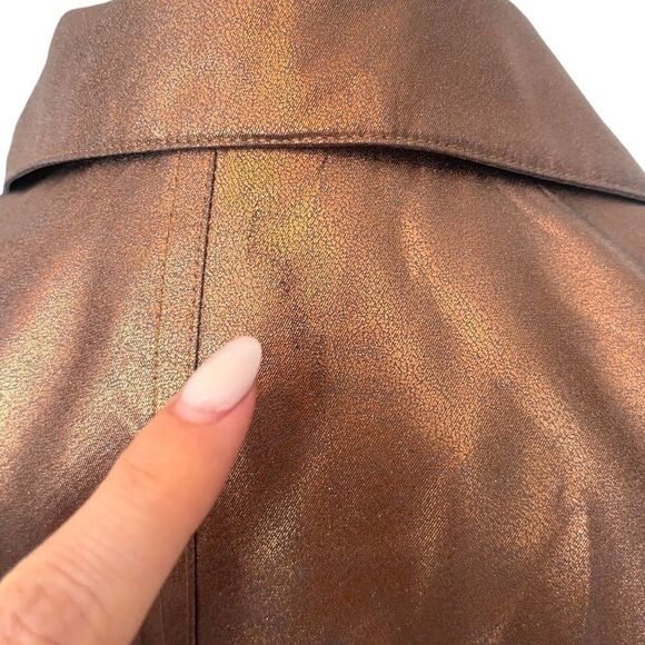 Chicos Shimmery Bronze Moto Vest Size 2 - Picture 12 of 15